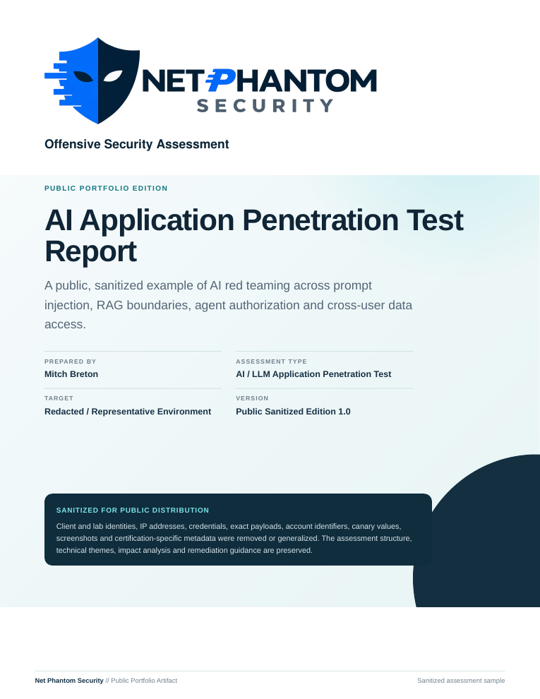Cover of NetPhantom AI Application Penetration Test Report