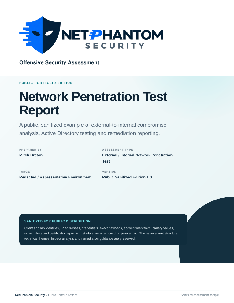 Cover of NetPhantom Network Penetration Test Report