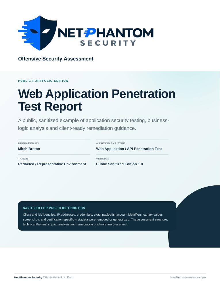 Cover of NetPhantom Web Application Penetration Test Report