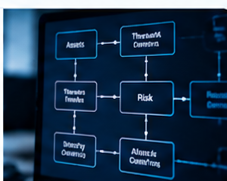 Cybersecurity threat modelling illustration